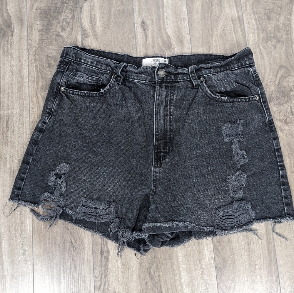 Ardene Mom Shorts Size 13 Black Jean Shorts